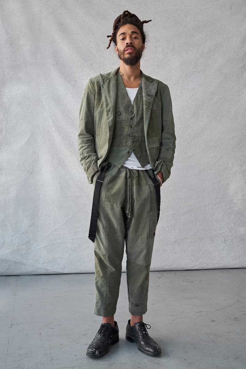 Greg Lauren Fall/Winter 2020 Lookbook Collection SCRAPS SCRAPWORK Jackets Knitwear Trousers Jumpsuits Coats Denim Houndstooth Blankets Tents Shirts Camouflage