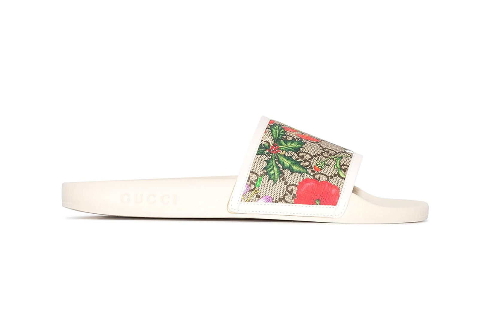 Gucci GG Flora Print Slides Release Info sandals slippers alessandro michele browns monogram footwear