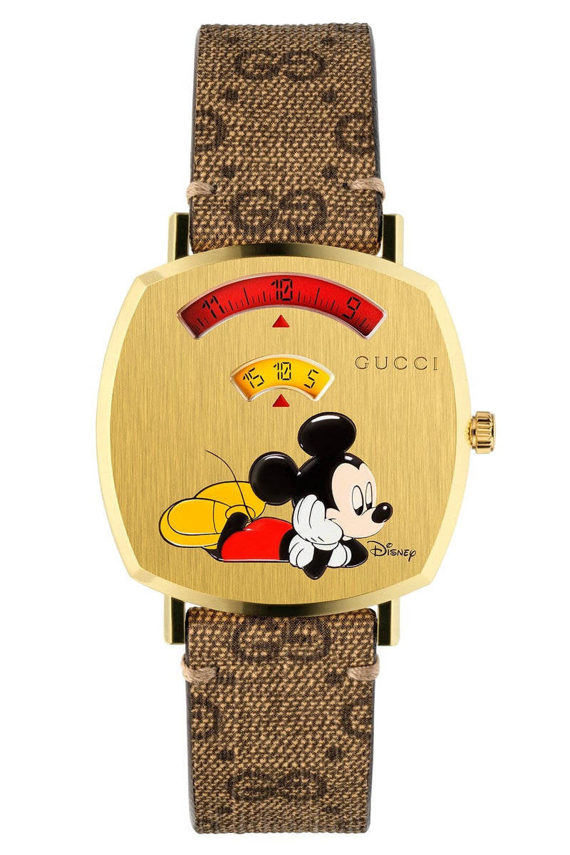 Disney x Gucci Mickey Mouse Grip Watch Info  GG monogram Ronda swiss quartz 