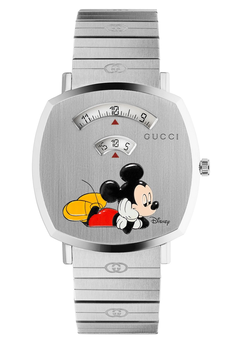 Disney x Gucci Mickey Mouse Grip Watch Info  GG monogram Ronda swiss quartz 