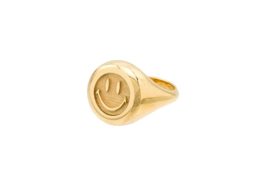 Chinatown Market x Hatton Labs Rings Release Smiley Face accessories brass gold 
