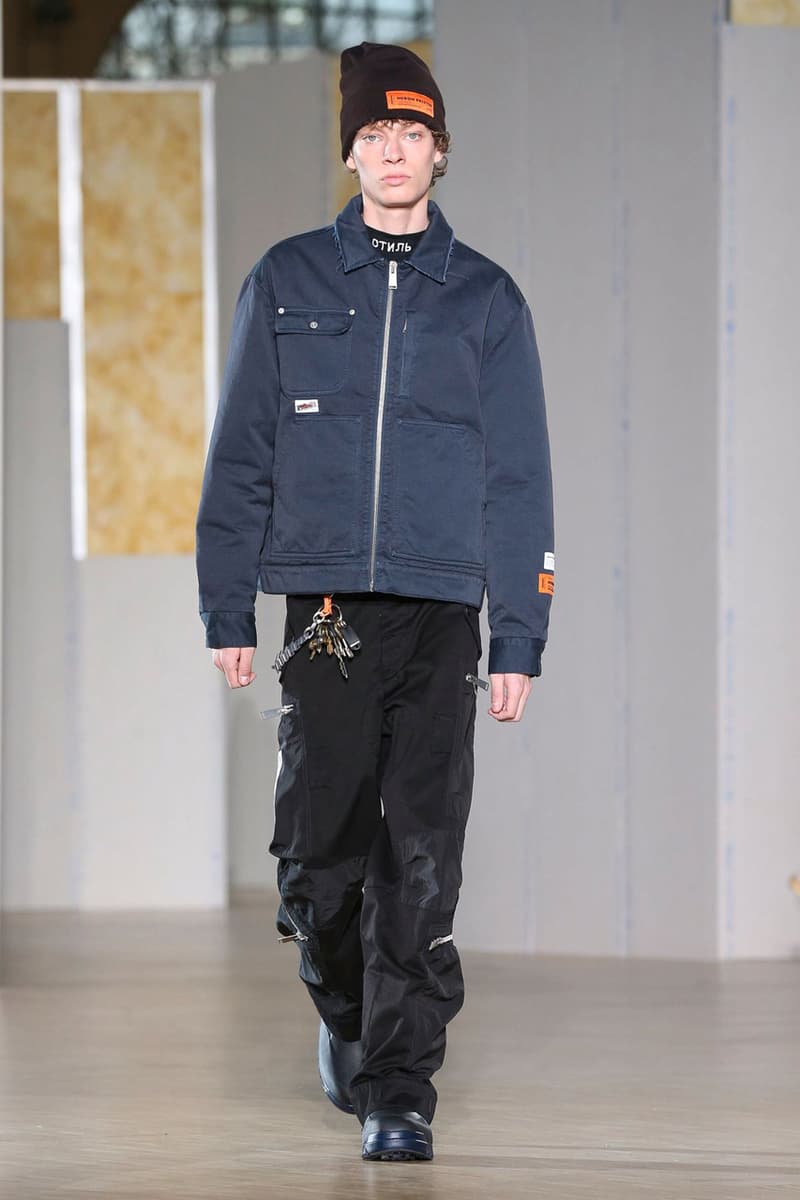 Heron Preston Fall/Winter 2020 Collection runway show paris fashion week menswear womenswear pfw fw20 caterpillar collaboration cat