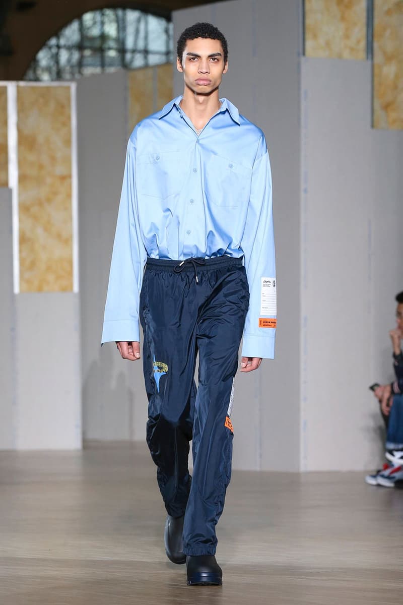 Heron Preston Fall/Winter 2020 Collection runway show paris fashion week menswear womenswear pfw fw20 caterpillar collaboration cat