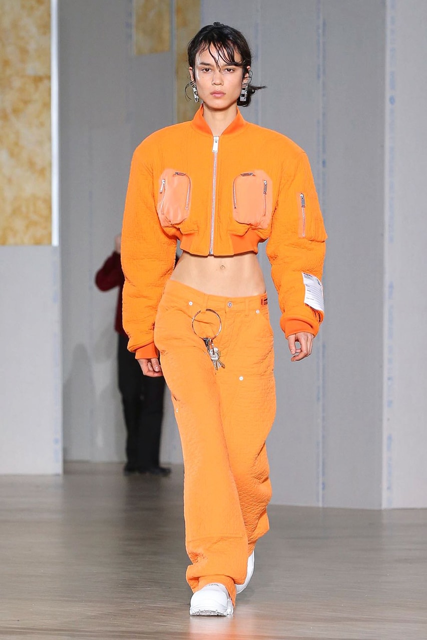 Heron Preston Fall/Winter 2020 Collection runway show paris fashion week menswear womenswear pfw fw20 caterpillar collaboration cat