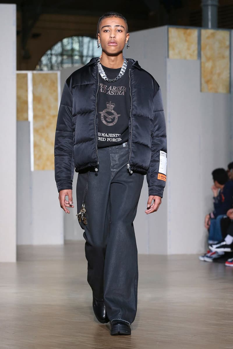 Heron Preston Fall/Winter 2020 Collection runway show paris fashion week menswear womenswear pfw fw20 caterpillar collaboration cat