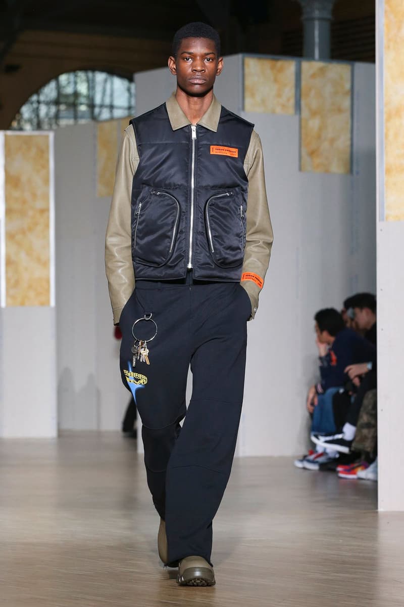 Heron Preston Fall/Winter 2020 Collection runway show paris fashion week menswear womenswear pfw fw20 caterpillar collaboration cat