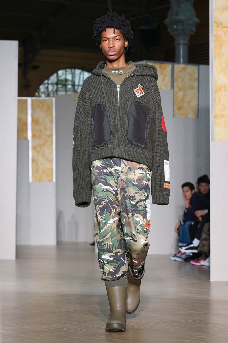 Heron Preston Fall/Winter 2020 Collection runway show paris fashion week menswear womenswear pfw fw20 caterpillar collaboration cat