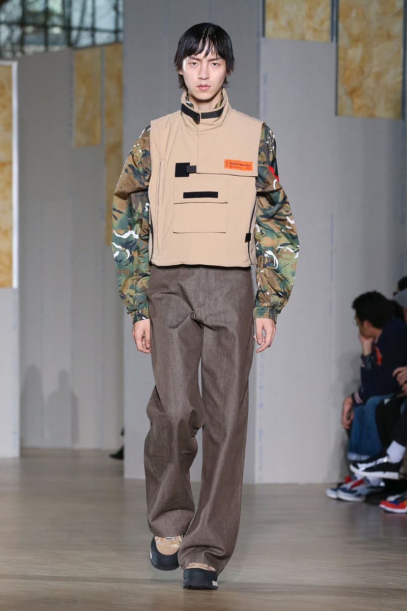 Heron Preston Fall/Winter 2020 Collection runway show paris fashion week menswear womenswear pfw fw20 caterpillar collaboration cat