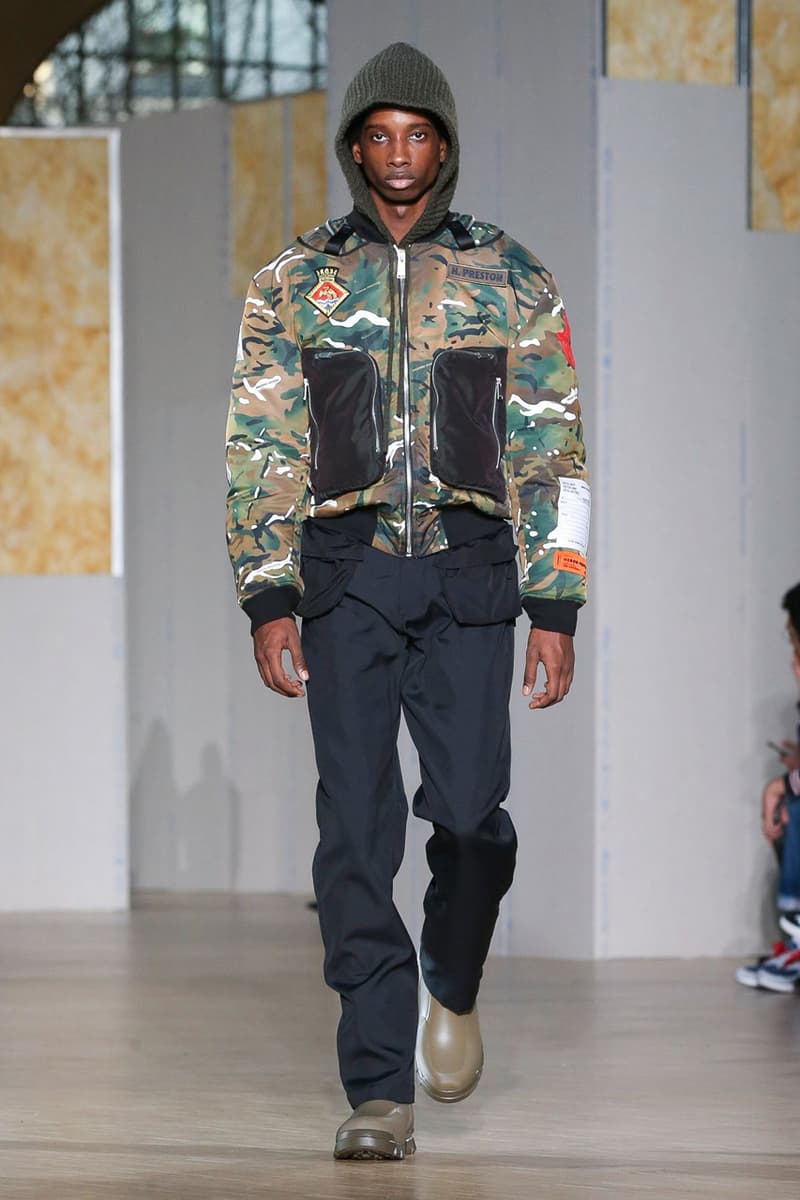 Heron Preston Fall/Winter 2020 Collection runway show paris fashion week menswear womenswear pfw fw20 caterpillar collaboration cat