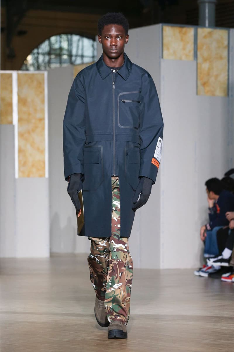 Heron Preston Fall/Winter 2020 Collection runway show paris fashion week menswear womenswear pfw fw20 caterpillar collaboration cat