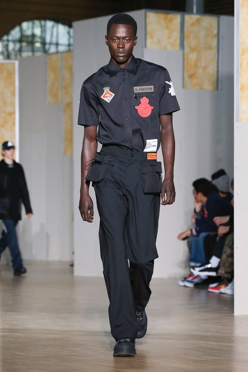 Heron Preston Fall/Winter 2020 Collection runway show paris fashion week menswear womenswear pfw fw20 caterpillar collaboration cat