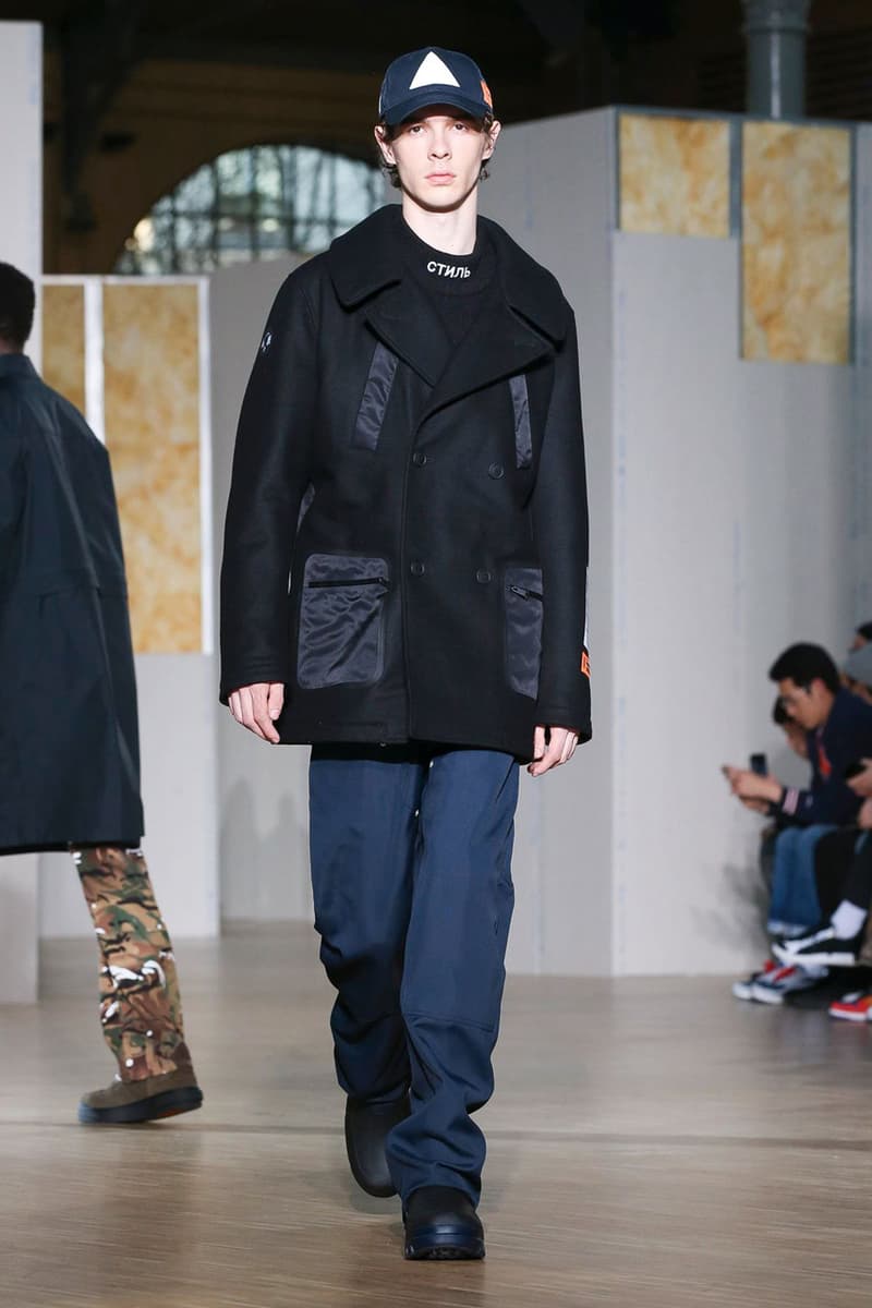 Heron Preston Fall/Winter 2020 Collection runway show paris fashion week menswear womenswear pfw fw20 caterpillar collaboration cat