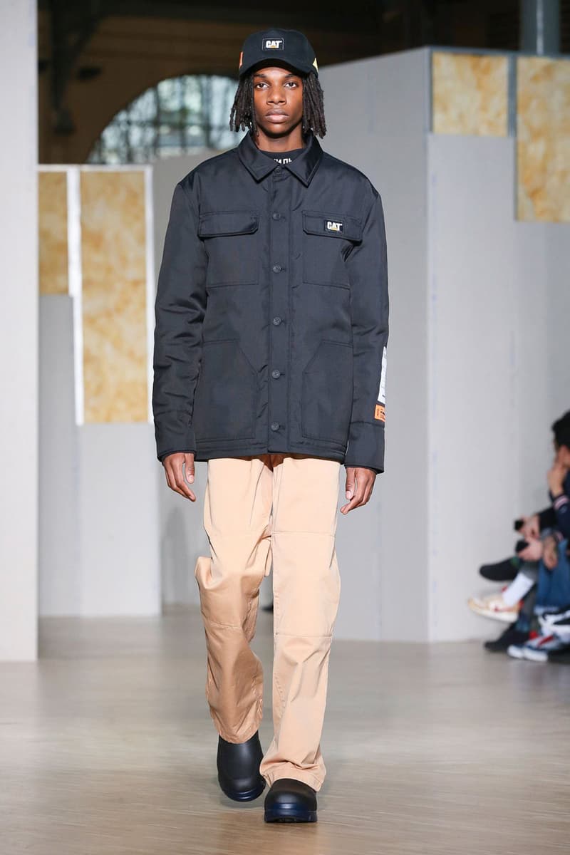 Heron Preston Fall/Winter 2020 Collection runway show paris fashion week menswear womenswear pfw fw20 caterpillar collaboration cat