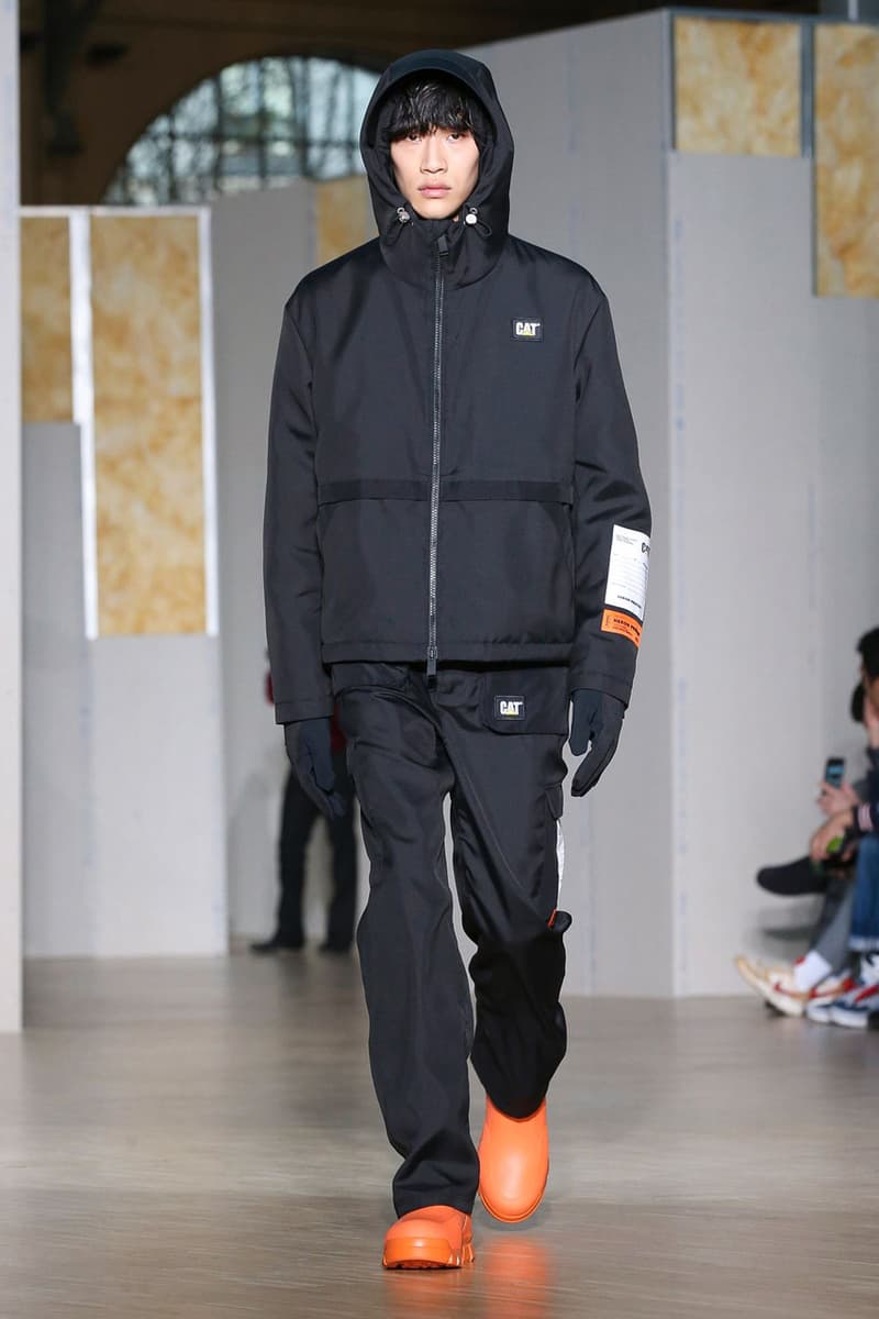 Heron Preston Fall/Winter 2020 Collection runway show paris fashion week menswear womenswear pfw fw20 caterpillar collaboration cat