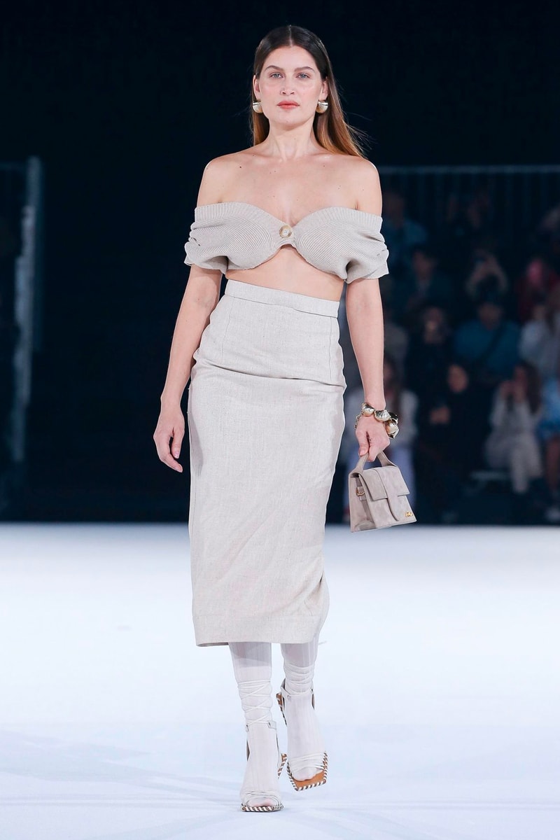 Jacquemus Fall Winter 2020 Collection Runway Paris Fashion Week pfw co ed mens womens french parisian deconstrcuted olive drab minimal denim exagerrated Simon Porte Jacquemus