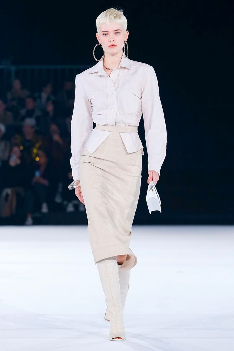 Jacquemus Fall Winter 2020 Collection Runway Paris Fashion Week pfw co ed mens womens french parisian deconstrcuted olive drab minimal denim exagerrated Simon Porte Jacquemus