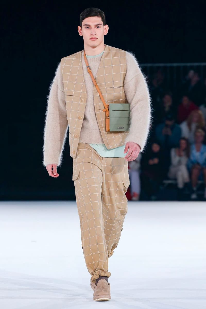 Jacquemus Fall Winter 2020 Collection Runway Paris Fashion Week pfw co ed mens womens french parisian deconstrcuted olive drab minimal denim exagerrated Simon Porte Jacquemus