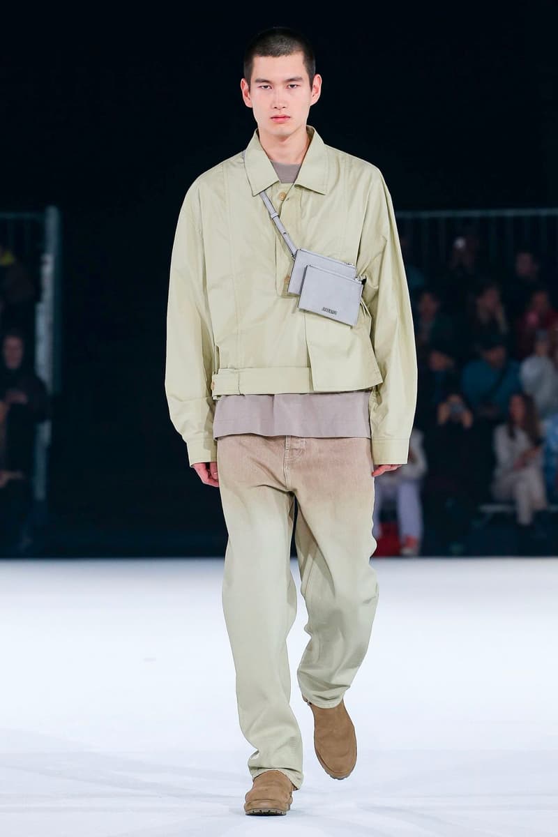 Jacquemus Fall Winter 2020 Collection Runway Paris Fashion Week pfw co ed mens womens french parisian deconstrcuted olive drab minimal denim exagerrated Simon Porte Jacquemus