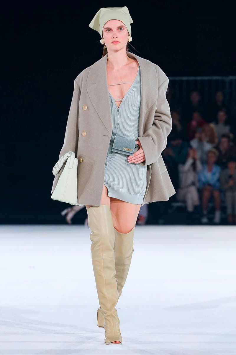 Jacquemus Fall Winter 2020 Collection Runway Paris Fashion Week pfw co ed mens womens french parisian deconstrcuted olive drab minimal denim exagerrated Simon Porte Jacquemus