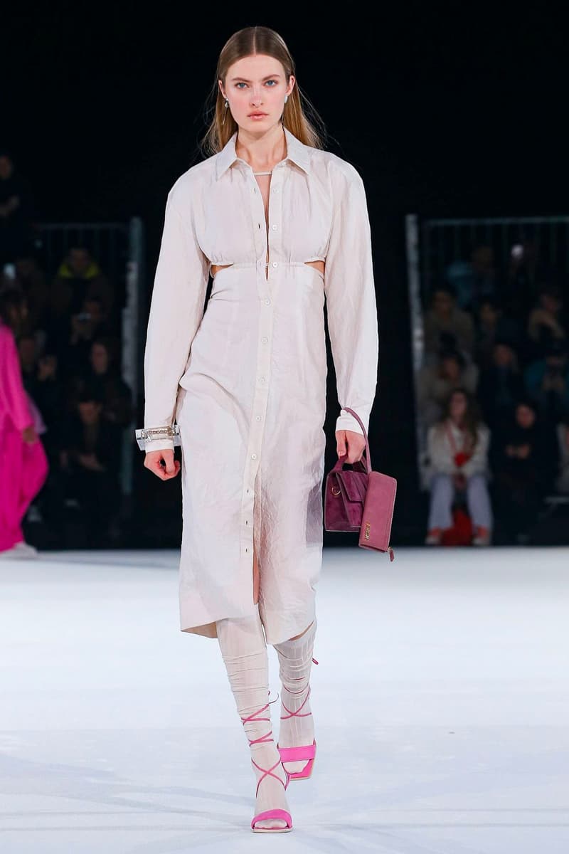 Jacquemus Fall Winter 2020 Collection Runway Paris Fashion Week pfw co ed mens womens french parisian deconstrcuted olive drab minimal denim exagerrated Simon Porte Jacquemus