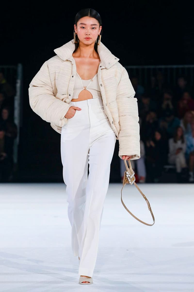 Jacquemus Fall Winter 2020 Collection Runway Paris Fashion Week pfw co ed mens womens french parisian deconstrcuted olive drab minimal denim exagerrated Simon Porte Jacquemus