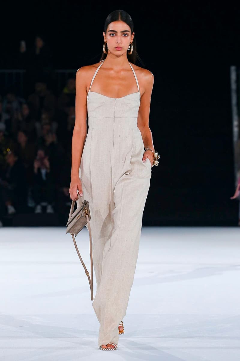 Jacquemus Fall Winter 2020 Collection Runway Paris Fashion Week pfw co ed mens womens french parisian deconstrcuted olive drab minimal denim exagerrated Simon Porte Jacquemus