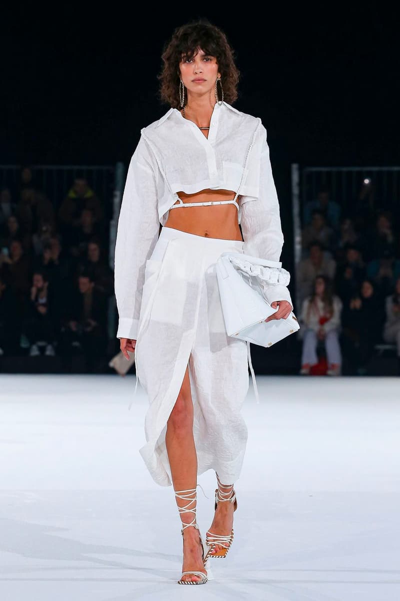 Jacquemus Fall Winter 2020 Collection Runway Paris Fashion Week pfw co ed mens womens french parisian deconstrcuted olive drab minimal denim exagerrated Simon Porte Jacquemus