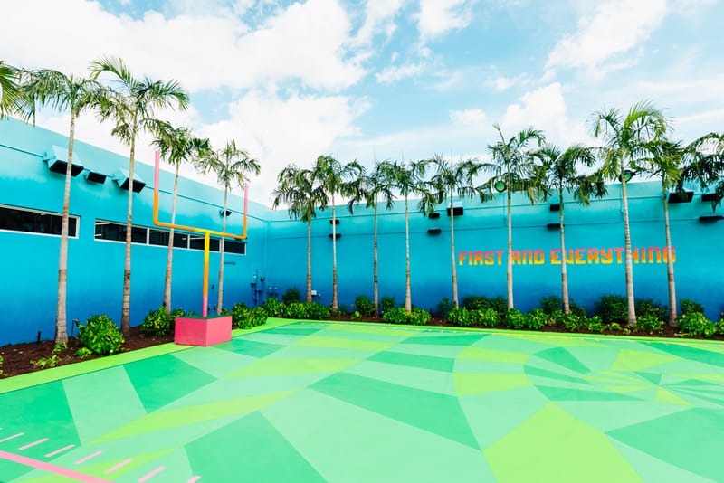 Jessy Nite Transforms UNKNWN Wynwood's Courtyard into Colorful Football Field