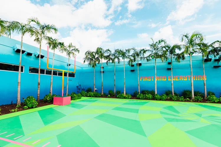 Jessy Nite Transforms UNKNWN Wynwood's Courtyard into Colorful Football Field