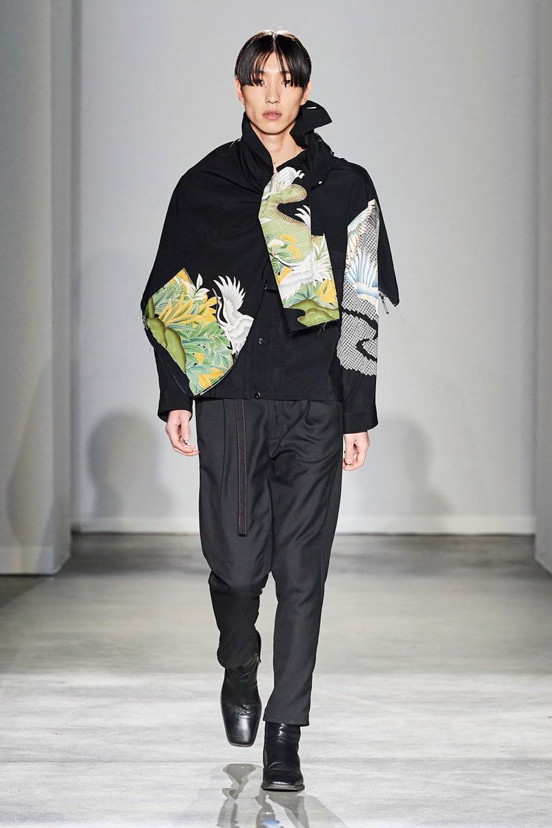 JIEDA Fall/Winter 2020 Collection Milan Men's Fashion Week Runway Presentation Trousers Blazers Coats Jackets Hoodies Vests Plaid Gingham Acid-Wash Knitwear Hiroyuki Fujita