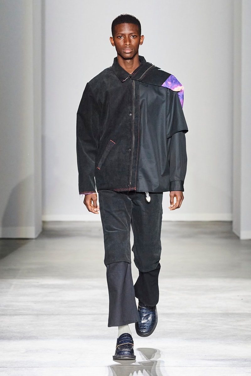 JIEDA Fall/Winter 2020 Collection Milan Men's Fashion Week Runway Presentation Trousers Blazers Coats Jackets Hoodies Vests Plaid Gingham Acid-Wash Knitwear Hiroyuki Fujita