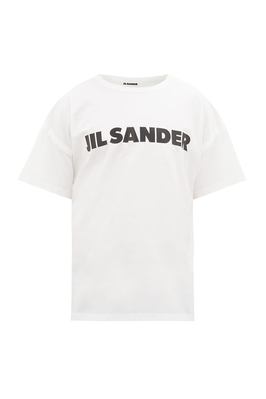 Jil Sander Classic Logo Cotton Poplin T shirt Fall Winter 2020 Collection luke meier Lucie tees branding graphics prints minimal understated made in italy hand crafted raw edge split