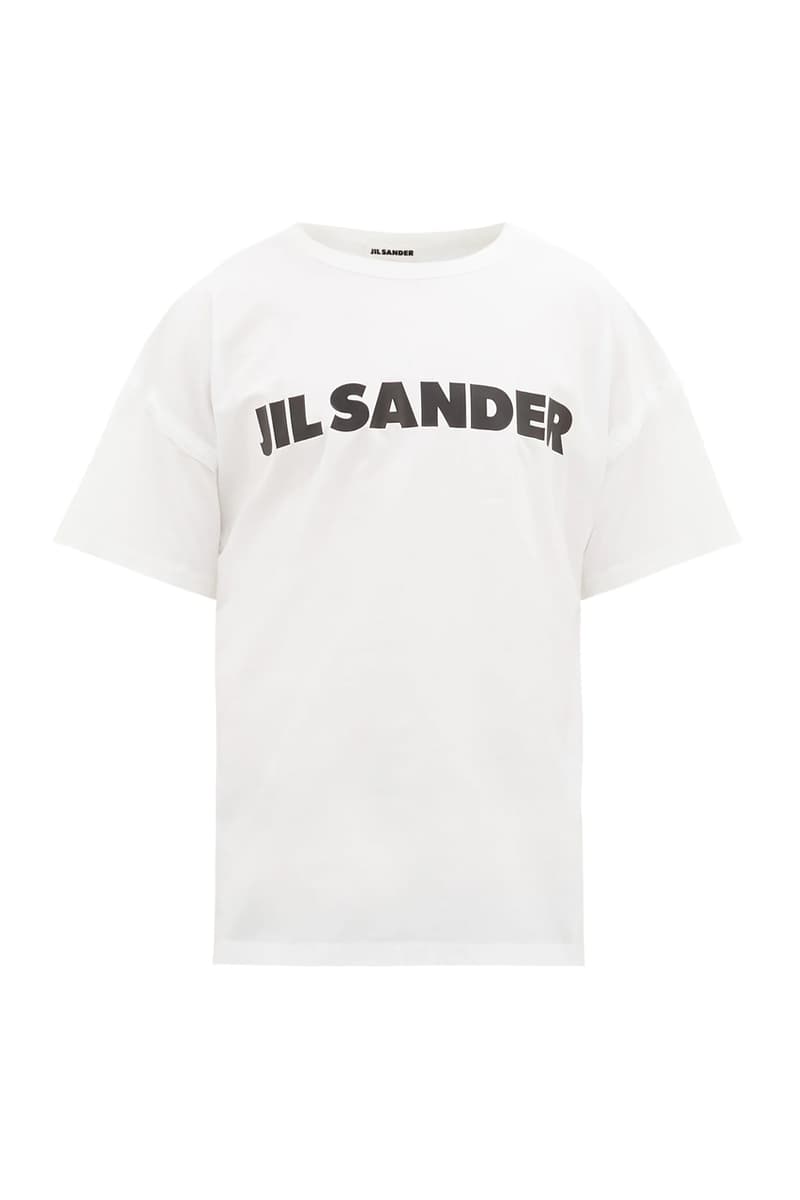 Jil Sander Classic Logo Cotton Poplin T shirt Fall Winter 2020 Collection luke meier Lucie tees branding graphics prints minimal understated made in italy hand crafted raw edge split