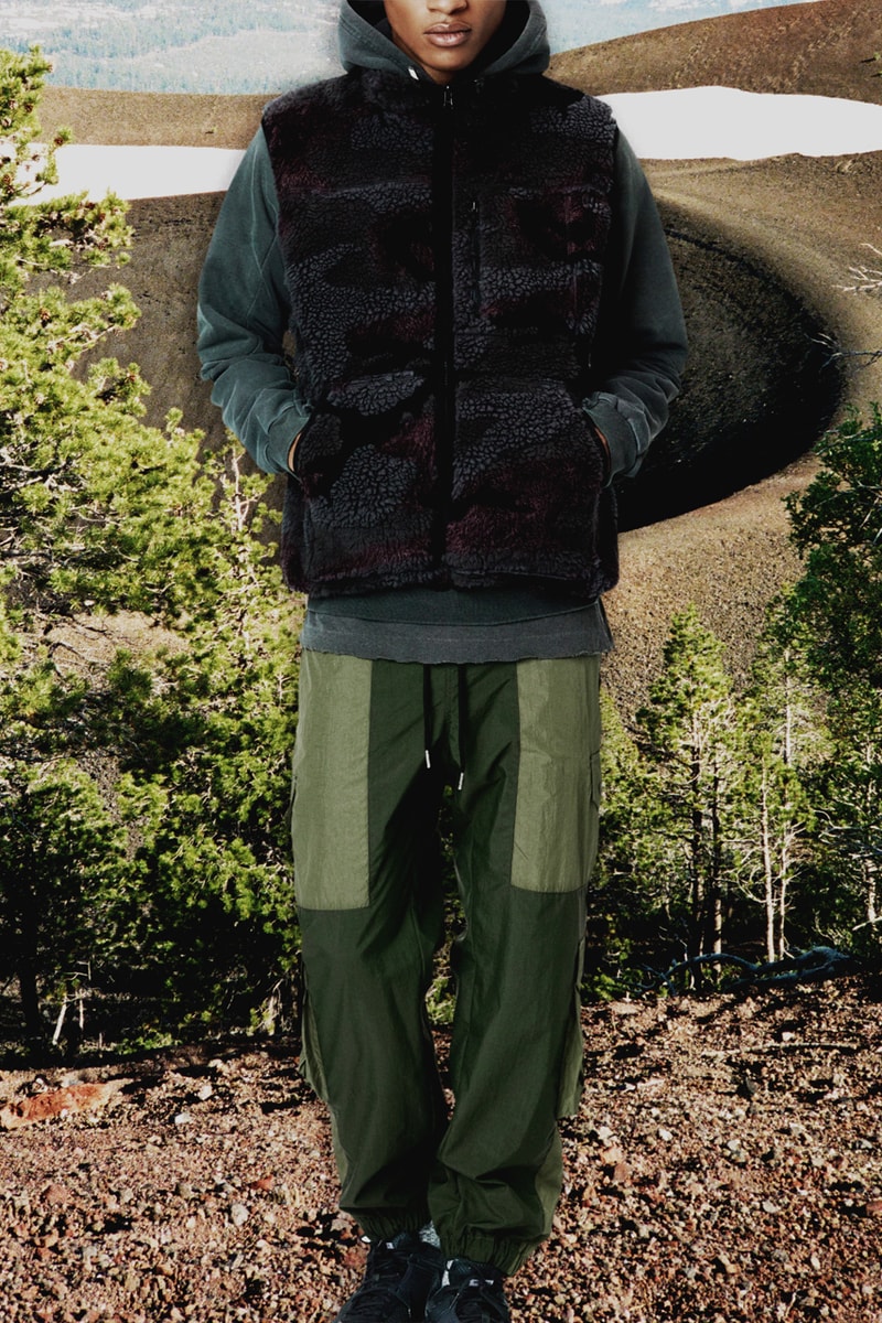 John Elliott Fall/Winter 2020 Lookbook Collection Jackets Coats Vests Trousers Shorts Shirts Hoodies Knitwear Leather Denim Butterflies Trout Indigo Shibori