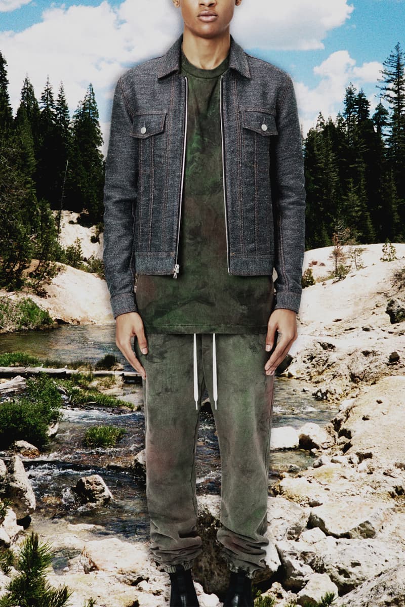 John Elliott Fall/Winter 2020 Lookbook Collection Jackets Coats Vests Trousers Shorts Shirts Hoodies Knitwear Leather Denim Butterflies Trout Indigo Shibori