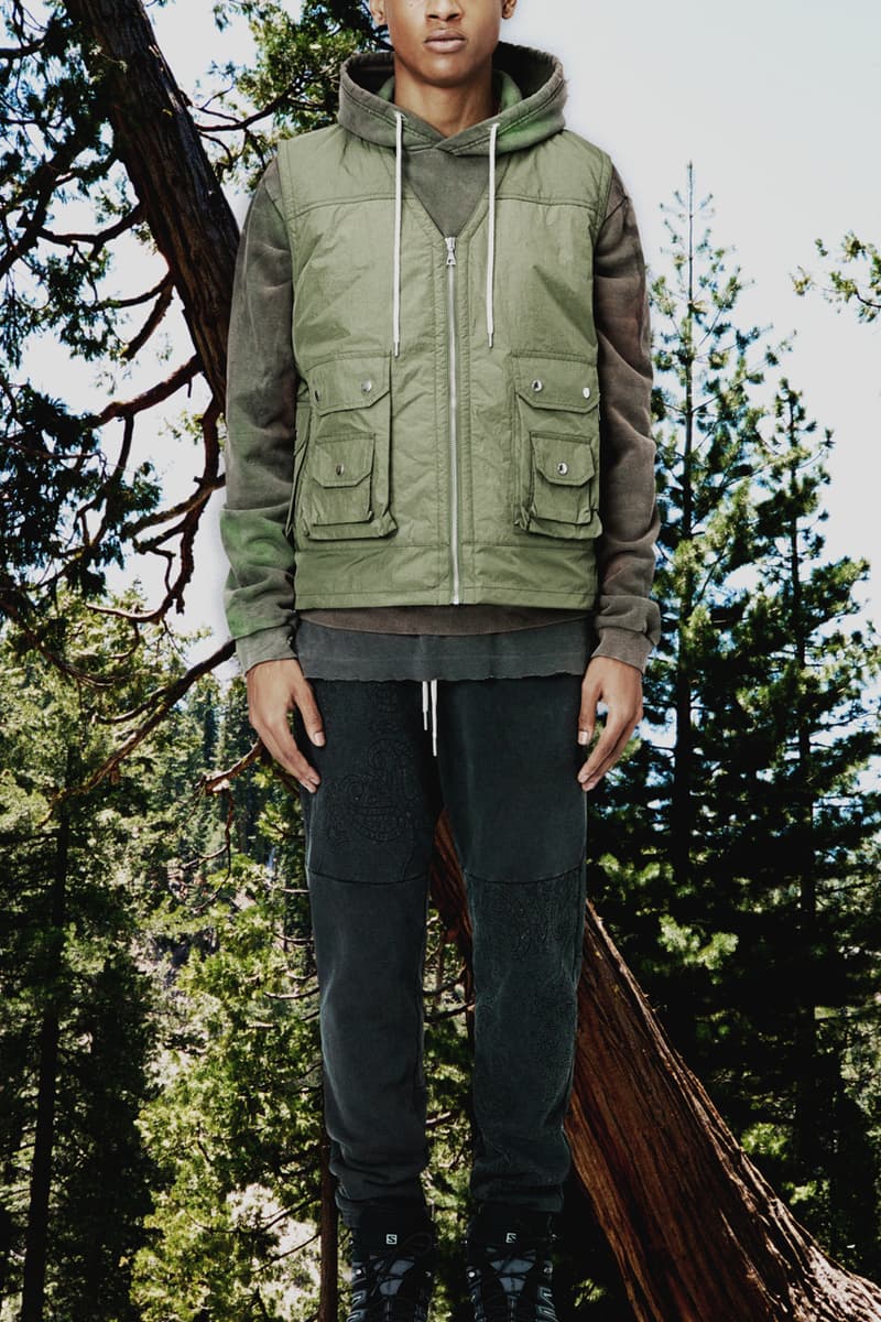 John Elliott Fall/Winter 2020 Lookbook Collection Jackets Coats Vests Trousers Shorts Shirts Hoodies Knitwear Leather Denim Butterflies Trout Indigo Shibori