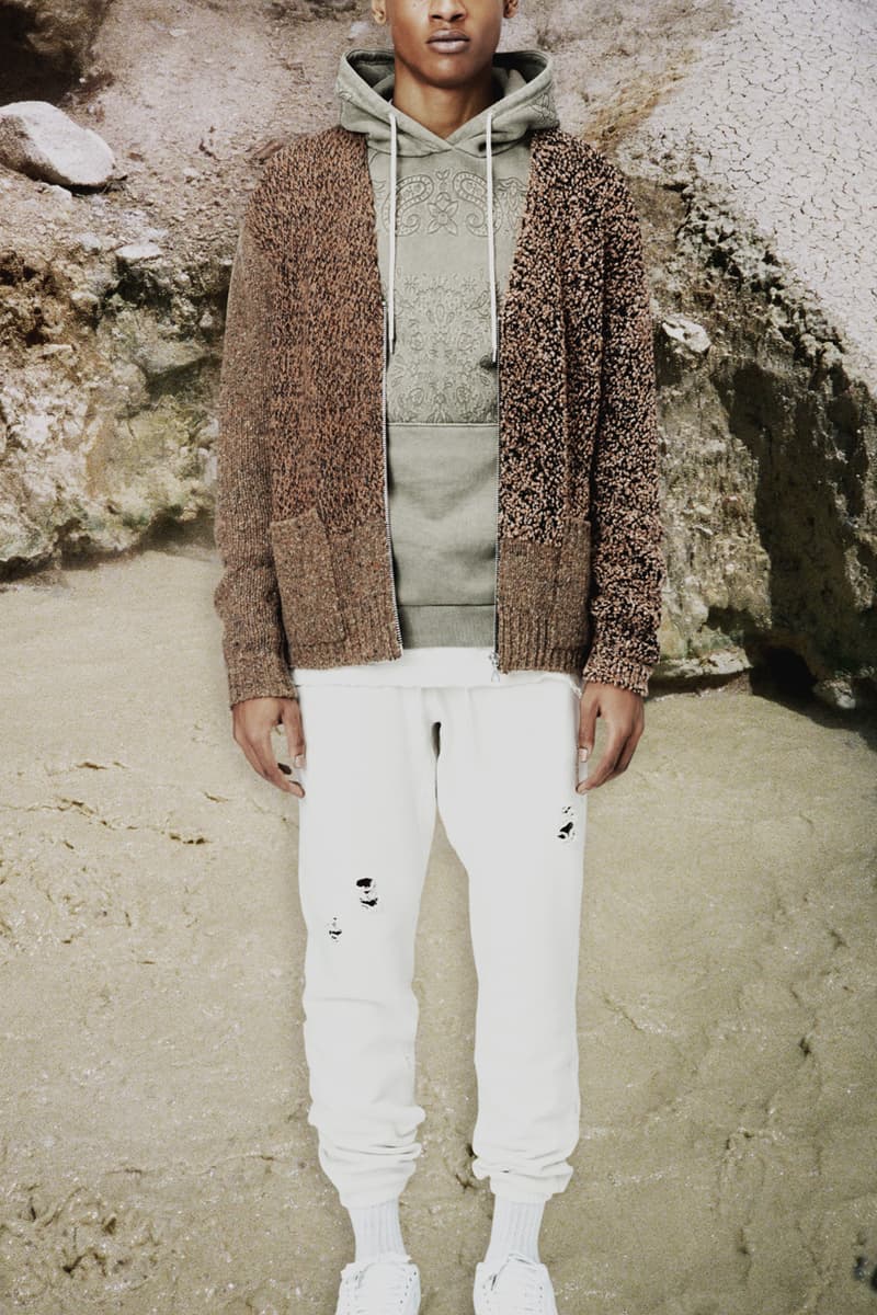 John Elliott Fall/Winter 2020 Lookbook Collection Jackets Coats Vests Trousers Shorts Shirts Hoodies Knitwear Leather Denim Butterflies Trout Indigo Shibori