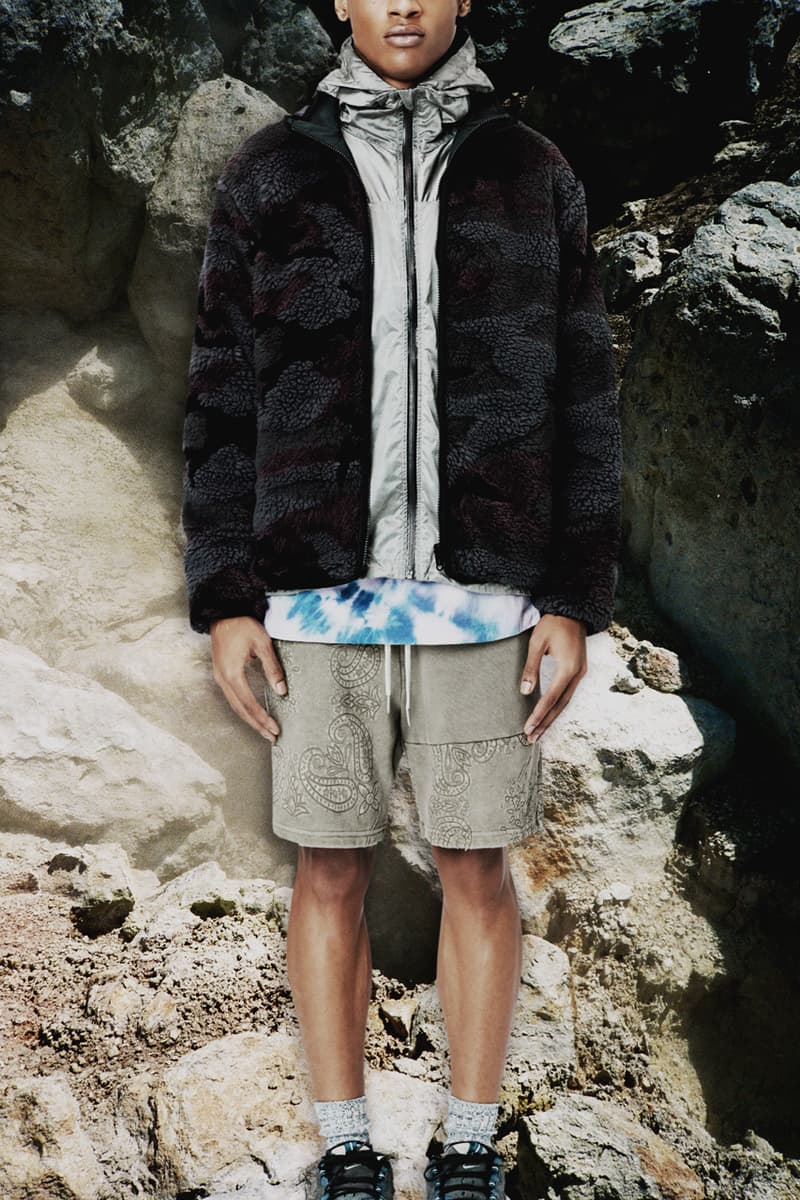 John Elliott Fall/Winter 2020 Lookbook Collection Jackets Coats Vests Trousers Shorts Shirts Hoodies Knitwear Leather Denim Butterflies Trout Indigo Shibori