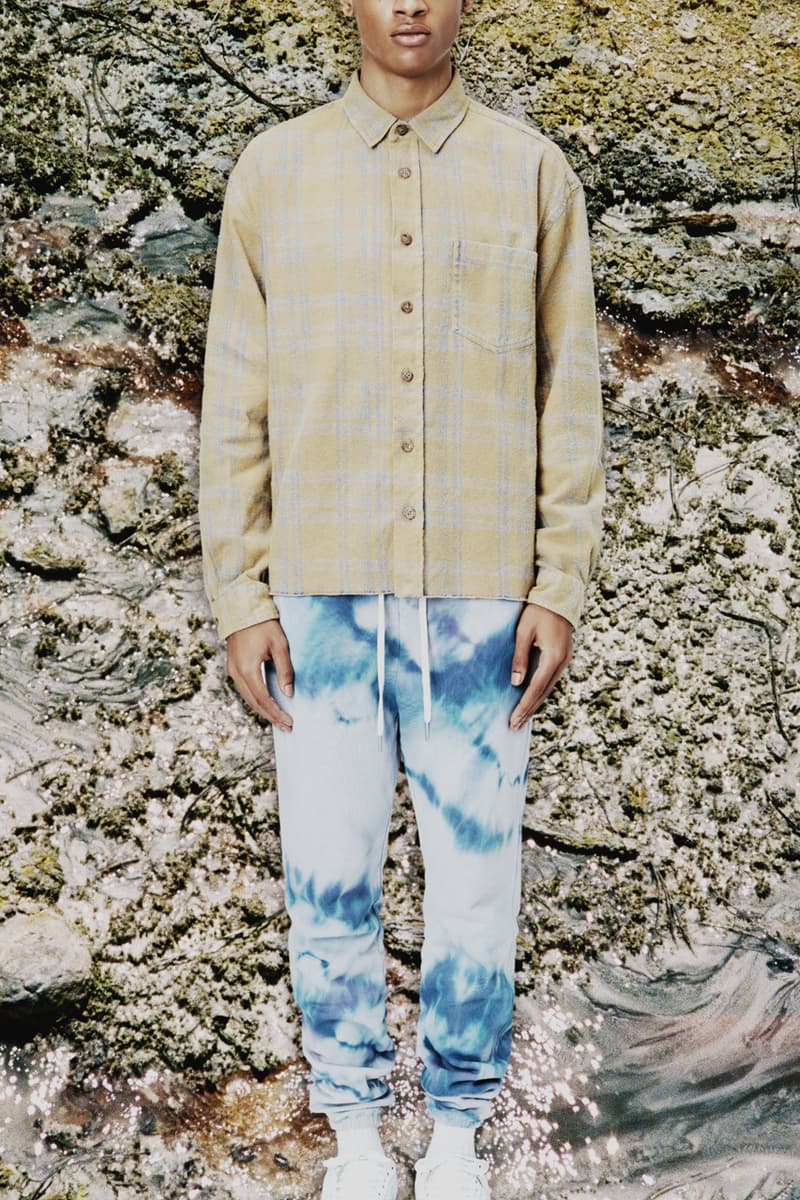 John Elliott Fall/Winter 2020 Lookbook Collection Jackets Coats Vests Trousers Shorts Shirts Hoodies Knitwear Leather Denim Butterflies Trout Indigo Shibori