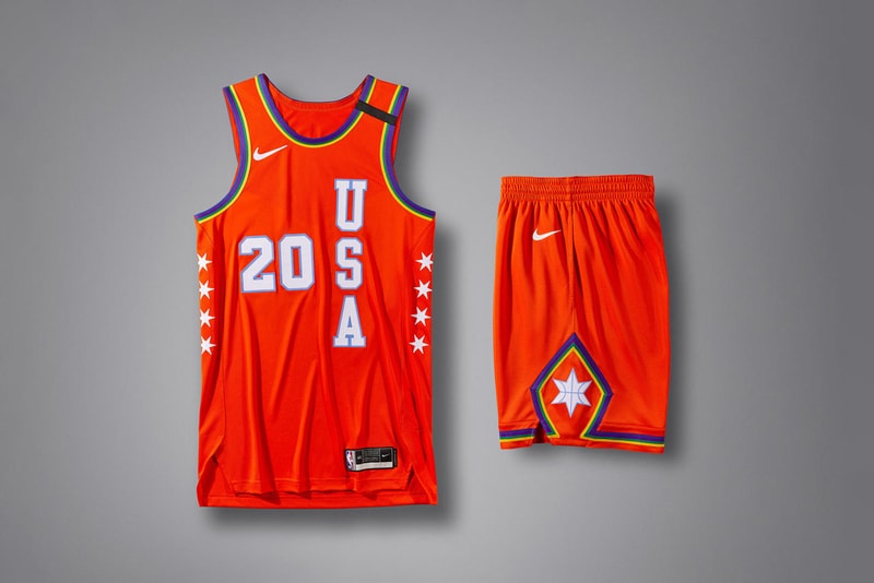 jordan brand nike nba all star 2020 uniforms chicago transit inspiration basketball on court game uniform