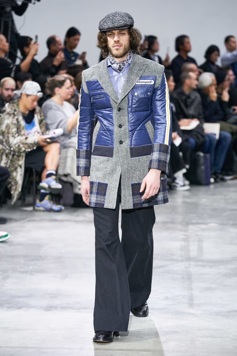 junya watanabe man fall winter 2020 mens collection runway show paris fashion week classico theme italian racing collaborations brooks brothers levis canada goose carhartt pirelli moto guzzi