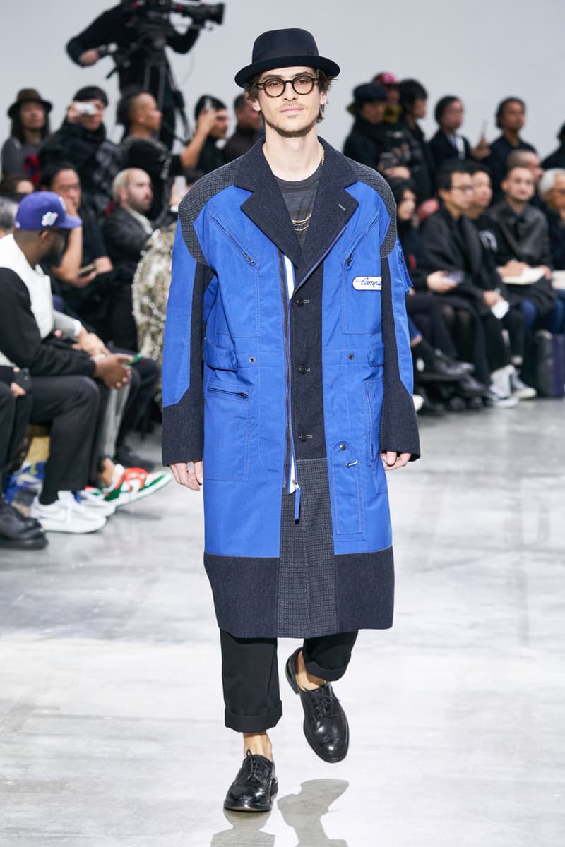 junya watanabe man fall winter 2020 mens collection runway show paris fashion week classico theme italian racing collaborations brooks brothers levis canada goose carhartt pirelli moto guzzi