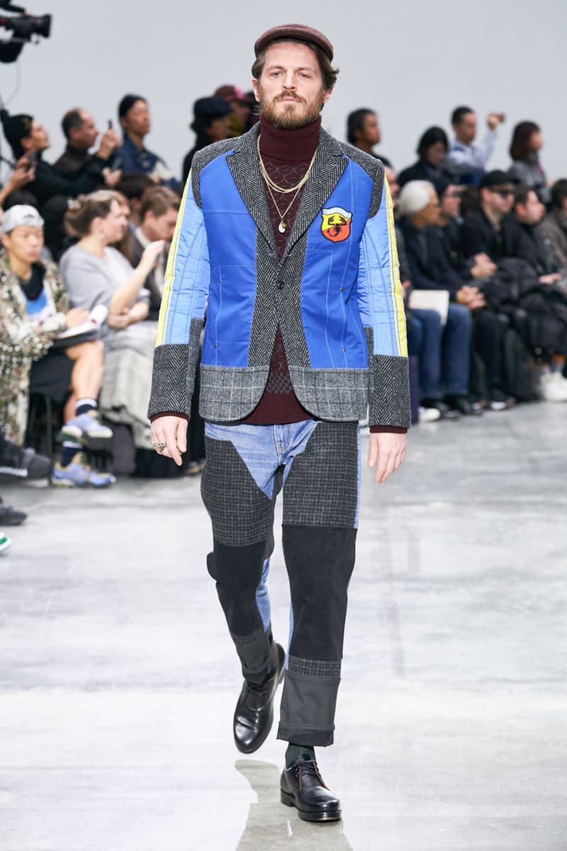 junya watanabe man fall winter 2020 mens collection runway show paris fashion week classico theme italian racing collaborations brooks brothers levis canada goose carhartt pirelli moto guzzi