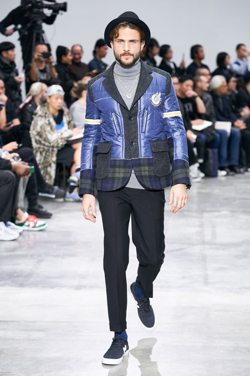 junya watanabe man fall winter 2020 mens collection runway show paris fashion week classico theme italian racing collaborations brooks brothers levis canada goose carhartt pirelli moto guzzi