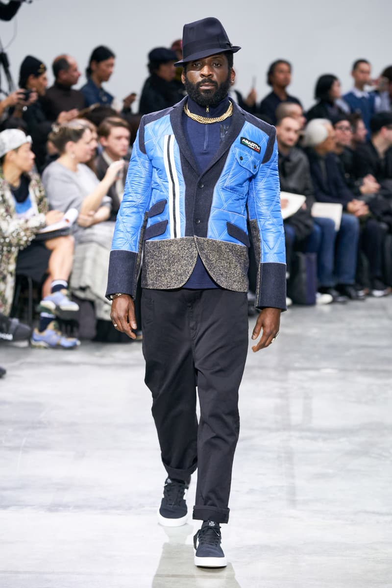 junya watanabe man fall winter 2020 mens collection runway show paris fashion week classico theme italian racing collaborations brooks brothers levis canada goose carhartt pirelli moto guzzi