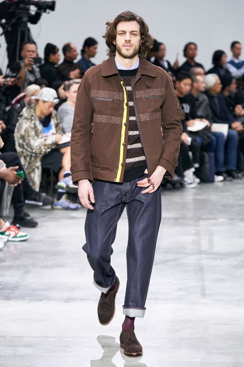 junya watanabe man fall winter 2020 mens collection runway show paris fashion week classico theme italian racing collaborations brooks brothers levis canada goose carhartt pirelli moto guzzi