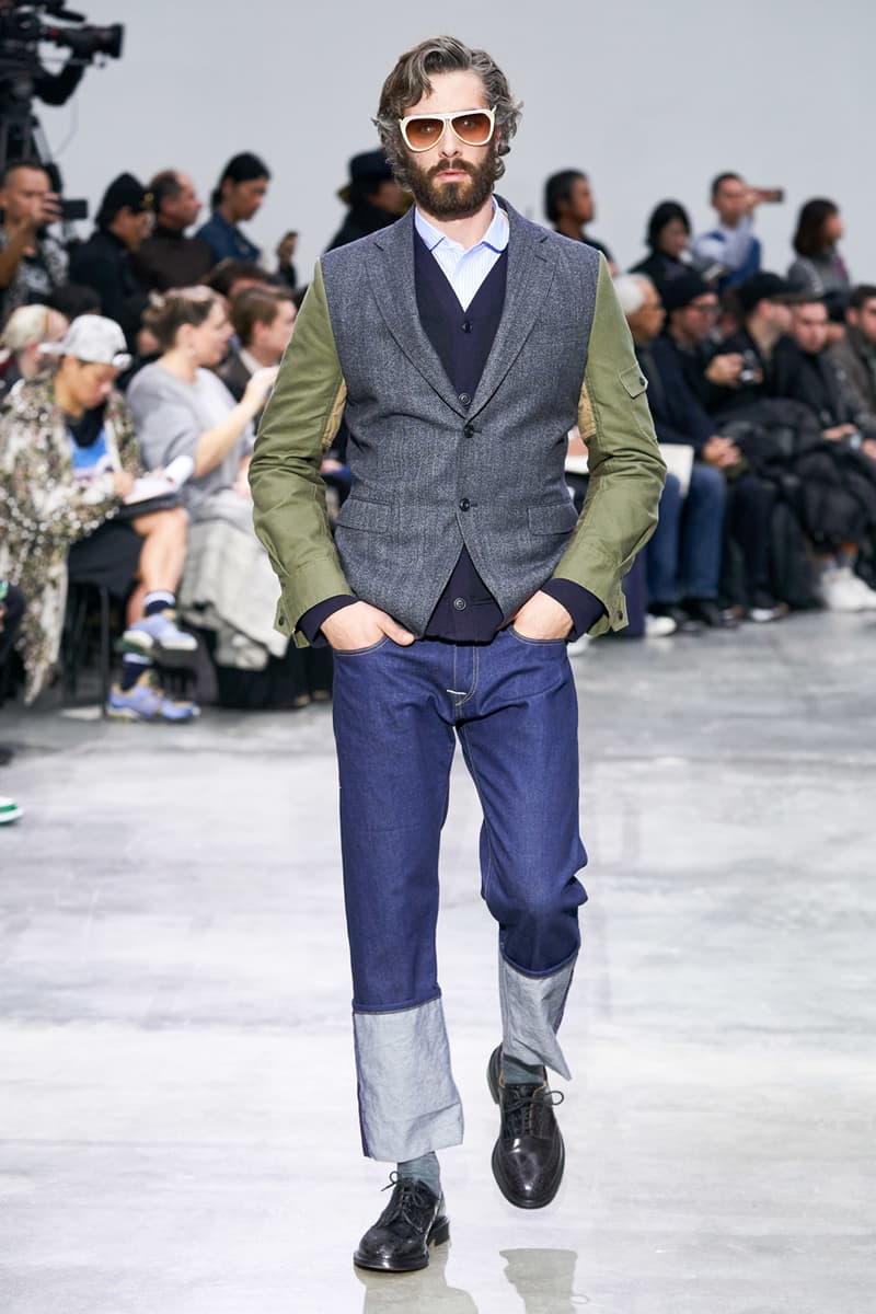 junya watanabe man fall winter 2020 mens collection runway show paris fashion week classico theme italian racing collaborations brooks brothers levis canada goose carhartt pirelli moto guzzi