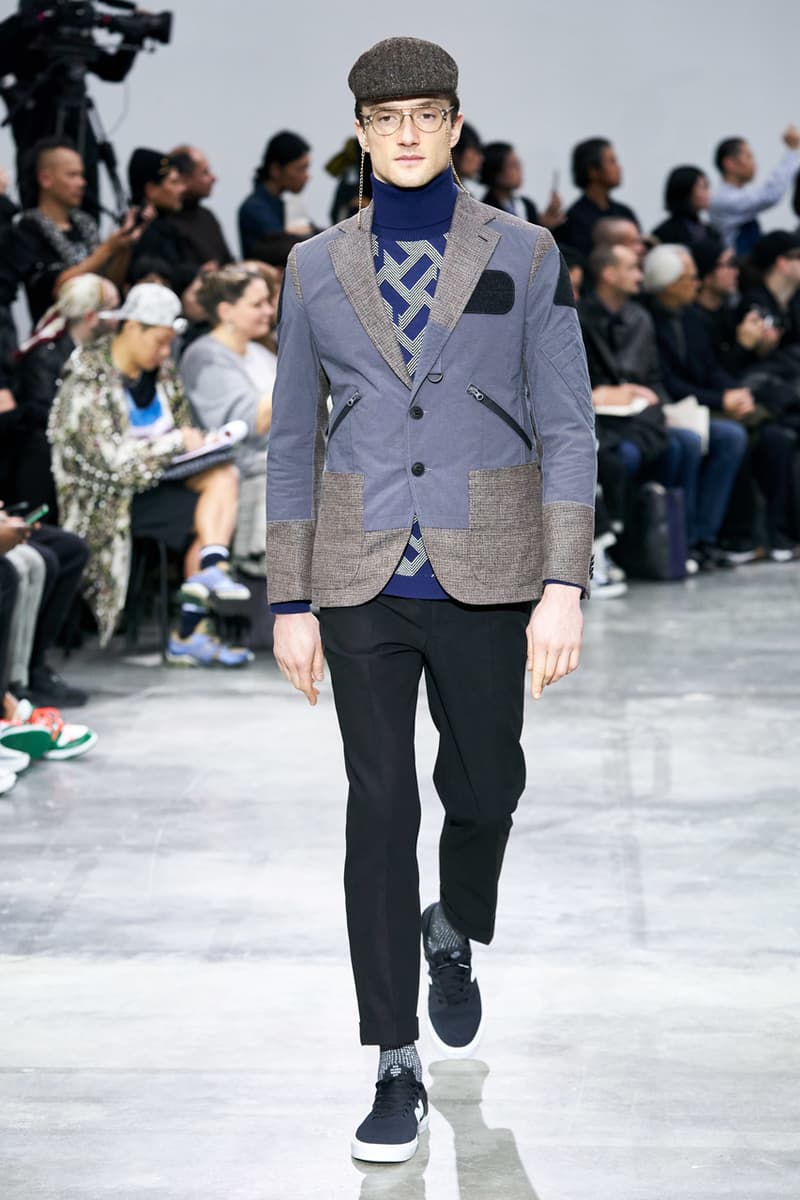 junya watanabe man fall winter 2020 mens collection runway show paris fashion week classico theme italian racing collaborations brooks brothers levis canada goose carhartt pirelli moto guzzi