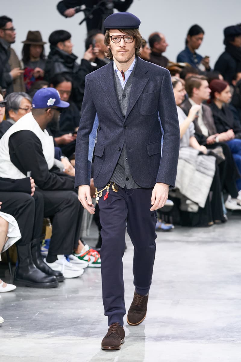 junya watanabe man fall winter 2020 mens collection runway show paris fashion week classico theme italian racing collaborations brooks brothers levis canada goose carhartt pirelli moto guzzi