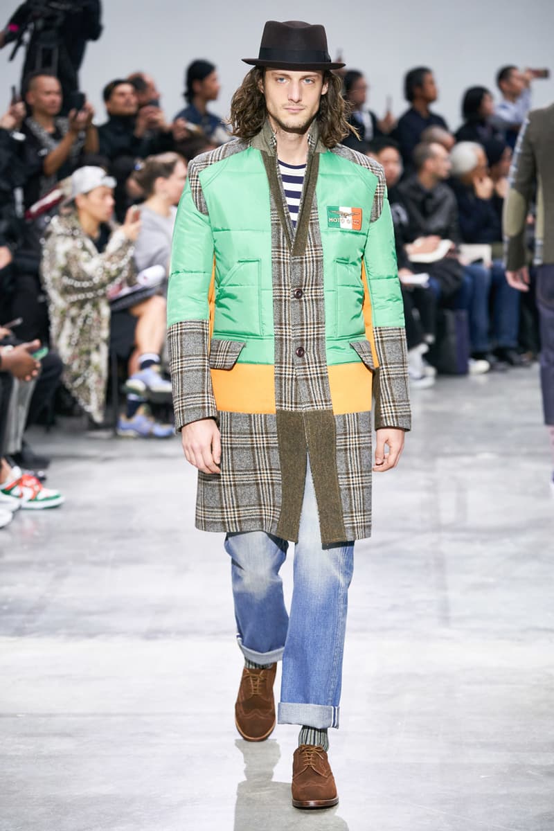 junya watanabe man fall winter 2020 mens collection runway show paris fashion week classico theme italian racing collaborations brooks brothers levis canada goose carhartt pirelli moto guzzi